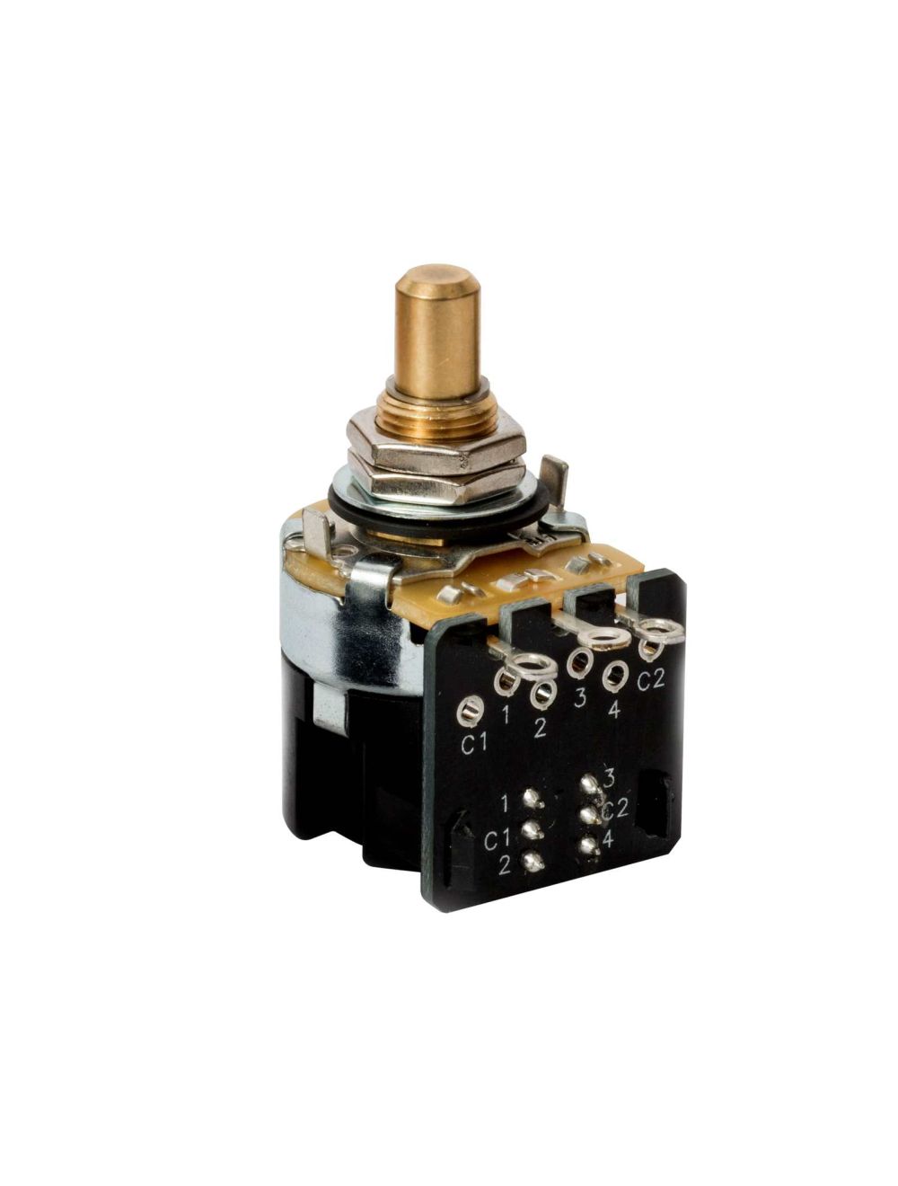 Potenciómetro CTS Push Pull DPDT - Eje Sólido - 250K