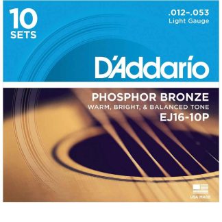 D'Addario Cuerdas de Phophor Bronze para Guitarra Acústica, Pack de 3