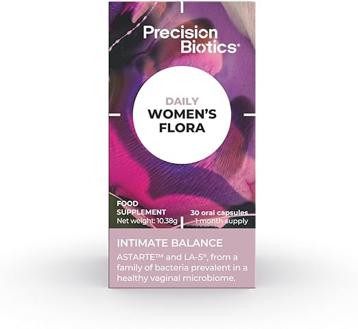 PrecisionBiotics Daily Women's Flora - Probiotics for Women - with Unique Astarte and LA-5 Bacterial Culture Strains - 30 Oral Capsules