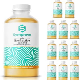 Symprove Mango and Passionfruit 12-Week Pack | Daily Essential Gut Health Supplement | Probiotic Drink with Live Bacteria, Vegan | 12x500ml