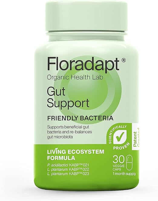 Floradapt Gut Support Probiotics for Bloating Relief, Improved Digestion & IBS Relief | Vegan & Certified Gut Health Supplement | Recommended by The WGO | (30 Day Supply)