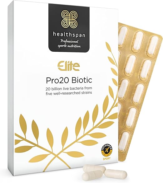 Healthspan Elite Pro20 Probiotic | 120 Capsules | All Blacks Official Partner | Gut Health | 20 Billion Live Friendly Bacteria | Informed-Sport Accredited | Vegan