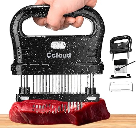 Ccfoud Meat Tenderiser Meat Tenderizer 48 Stainless Steel Ultra Sharp Needle Blades Tenderizers, Manual Kitchen Cooking Tool for Steak Beef Chicken Pork