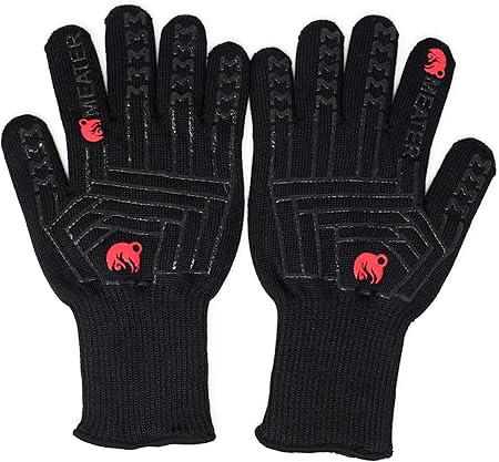 MEATER Mitts, BBQ Gloves, Oven Gloves, 275°C Heat Resistant - Silicone Grill Gloves for Grilling, Smoking, Baking, Cooking, Grilling and Baking - Waterproof, Non-Slip, Extra Long Cuffs