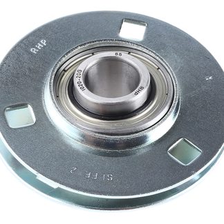 Cuscinetto flangiato NSK-RHP, 3 fori di montaggio da 8,7 mm, Ø int 20mm, dimensioni 90.5mm x 90.5mm x 31mm, in Acciaio