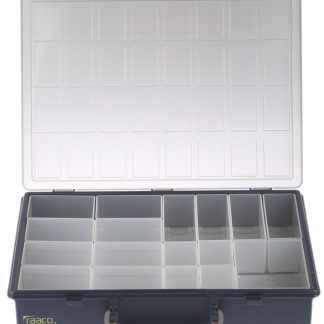 Contenitore modulare Raaco in PP, 17 scomparti, 57mm x 340mm x 265mm, Coperchio trasparente