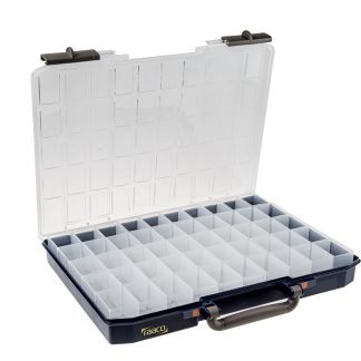 Contenitore modulare Raaco in PC, PP, 50 scomparti, 55mm x 425mm x 330mm, Coperchio trasparente