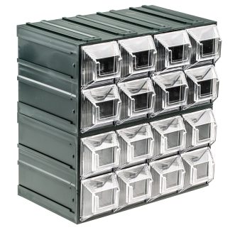 Cassettiera portaminuterie RS PRO, 16 cassetti , 208mm x 208mm x 132mm