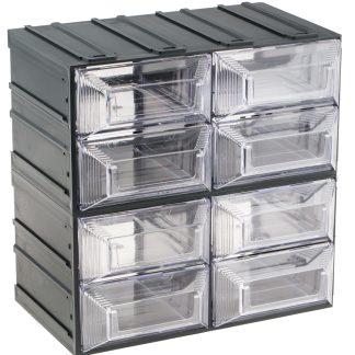 Cassettiera portaminuterie RS PRO, 8 cassetti , 208mm x 208mm x 132mm