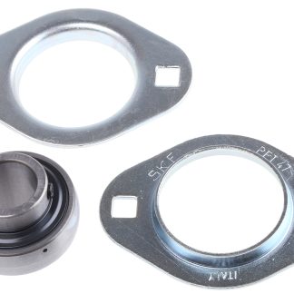 Cuscinetto flangiato SKF, 2 fori di montaggio da 8,7mm, Ø int 20mm, dimensioni 91mm x 67mm x 31mm, in Acciaio pressato