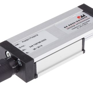 Tavola di posizionamento Rose+Krieger, lunga 79mm, corsa da 20mm, carrello da 30mm x 45mm, carico statico 50N