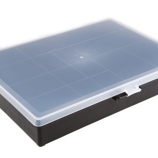 Contenitore modulare Raaco in PP, 14 scomparti, 55mm x 332mm x 254mm, Coperchio trasparente