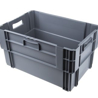 Scatola di stoccaggio RS PRO in PP, 60L, col. Grigio, 320mm x 400mm x 600mm