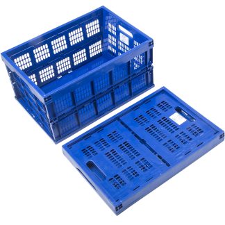 Cassa pieghevole RS PRO in PP, 45L, col. Colore blu, 270mm x 525mm x 355mm