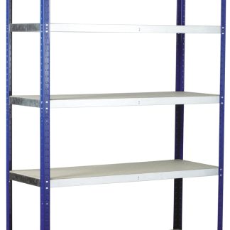 Sistema a scaffali Colore blu Truciolato, acciaio galvanizzato RS PRO 5 ripiani, 1800mm x 900mm, 600mm, capacità di