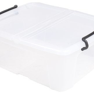 Scatola di stoccaggio RS PRO in Polimero, 24L, col. Trasparente, 190mm x 395mm x 500mm