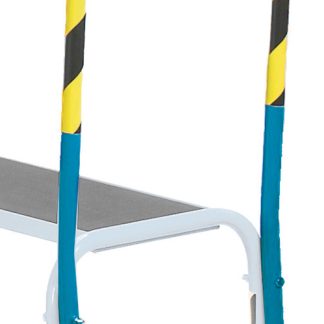 Corrimano in Acciaio RS PRO, col. Colore blu, 24kg, per uso con Forte contrafforte a 4 gradini