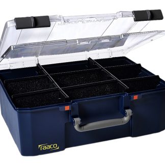 Contenitore modulare Raaco in PP regolabili, 148mm x 413mm x 330mm, Coperchio trasparente