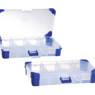 Contenitore modulare RS PRO in Polipropilene, 12 scomparti regolabili, 30mm x 200mm x 110mm, Coperchio trasparente