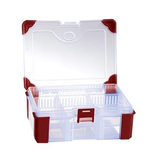 Contenitore modulare RS PRO in Polipropilene, 10 scomparti regolabili, 60mm x 170mm x 130mm, Coperchio trasparente