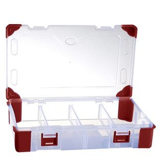 Contenitore modulare RS PRO in Polipropilene, 9 scomparti regolabili, 60mm x 240mm x 170mm, Coperchio trasparente