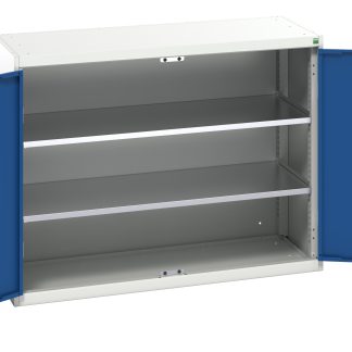 Armadietto da pavimento a 2 ante Bott in Acciaio, 1000 x 1300 x 550mm, 2 ripiani, Bloccabile