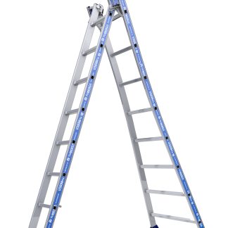 Scala TUBESCA a 16 gradini, apertura 4.04m, alt. piattaforma 8.58m, montanti in Alluminio