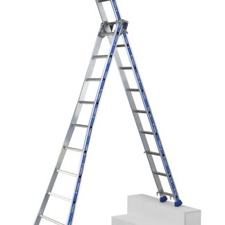 Scala TUBESCA a 20 gradini, apertura 4.88m, alt. piattaforma 8.58m, montanti in Alluminio