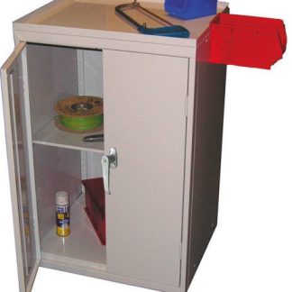 Armadietto di stoccaggio da pavimento a 2 ante RS PRO in Acciaio, 930 x 600 x 500mm, 1 ripiano, Bloccabile