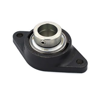 Cuscinetto flangiato INA, 2 fori di montaggio da 11,5 mm, Ø int 25mm, dimensioni 70mm x 46mm x 124mm, in Ghisa