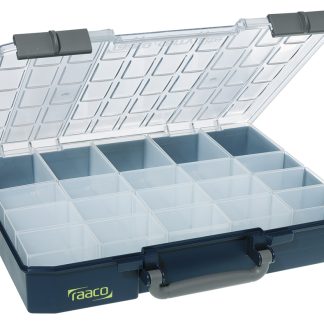 Contenitore modulare Raaco in PC, PP, 20 scomparti, 80mm x 415mm x 330mm, Coperchio trasparente