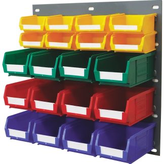 Unità di stoccaggio a pannello sfinestrato RS PRO Blu, verde, rosso, giallo PP, 438mm x 457mm