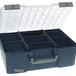 Contenitore modulare Raaco in PC, PP, 9 scomparti, 150mm x 415mm x 330mm, Coperchio trasparente
