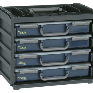 Contenitore modulare Raaco in PC, PP, 64 scomparti regolabili, 310mm x 376mm x 265mm