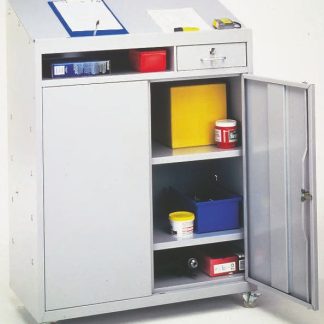 Armadietto di stoccaggio da pavimento a 2 ante RS PRO in Acciaio, 1219 x 914 x 457mm, 2 ripiani, Bloccabile