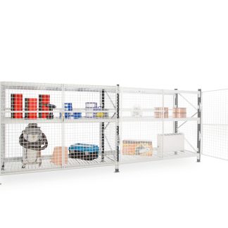 Alloggiamento base Grigio chiaro RAL 7035 Acciaio galvanizzato Manorga 2 ripiani, 2000mm x 1800mm, 800mm, capacità di