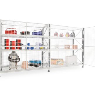 Alloggiamento base Grigio chiaro RAL 7035 Acciaio galvanizzato Manorga 3 ripiani, 2500mm x 1800mm, 800mm, capacità di