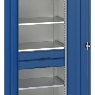 Armadietto da pavimento a 2 ante Bott in Lamiera di acciaio, 800 x 550 x 2000mm, 4 ripiani, 2 cassetti, Bloccabile