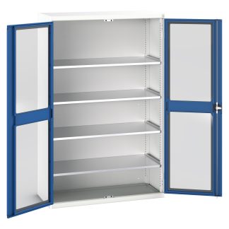 Armadietto da pavimento a 2 ante Bott in Lamiera di acciaio, 1300 x 550 x 2000mm, 4 ripiani, 0 cassetti, Bloccabile