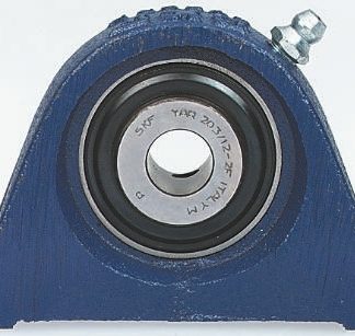 Involucro cuscinetto assiale, SKF SY 20 TF, Ø interno 20mm, foro di montaggio 10 mm, lungo 127mm, alto 65mm, in Ghisa