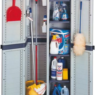 Armadietto di stoccaggio da pavimento a 2 ante RS PRO in PP, 1748 x 700 x 438mm, 4 ripiani