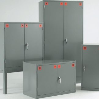 Armadietto per sostanze pericolose a 1 anta RS PRO in Acciaio, 457mm x 457mm x 305mm, col. Grigio, Bloccabile