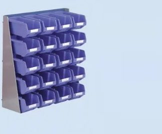 Rack di stoccaggio RS PRO Colore blu PP, 500mm x 500mm