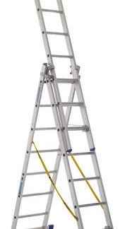 Scala combinata Zarges a 21 gradini, apertura 5m, montanti in Alluminio