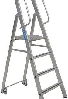 Scala Zarges a 4 gradini, apertura 2.150m, alt. piattaforma 1.04m, montanti in Alluminio