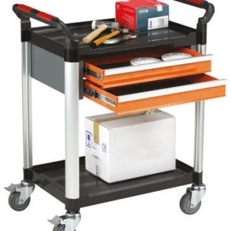 Carrello RS PRO in Alluminio, 2 ripiani 630 x 424mm, portata max 100kg (Carichi leggeri)