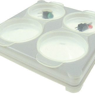 Contenitore modulare Licefa in Plastica, 4 scomparti, 10mm x 75mm x 75mm, Coperchio trasparente