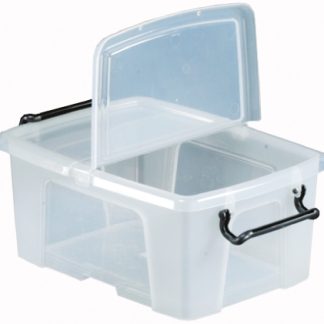 Scatola di stoccaggio RS PRO in Polimero, 12L, col. Trasparente, 170mm x 295mm x 400mm