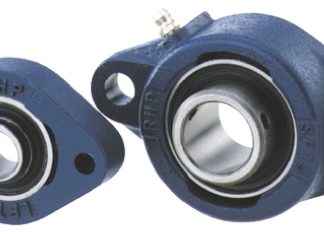 Cuscinetto flangiato NSK-RHP, 2 fori di montaggio da 8 mm, Ø int 20mm, dimensioni 90.5mm x 66.5mm x 27.76mm, in Ghisa