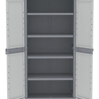 Armadietto di stoccaggio da pavimento a 2 ante RS PRO in PP, 1800 x 897 x 537mm, 4 ripiani, Bloccabile